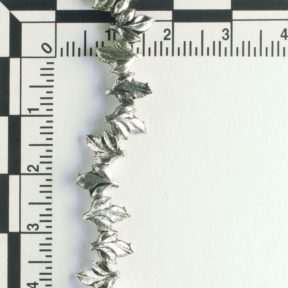 Pewter Beads, Silver Plated - 8" Strand