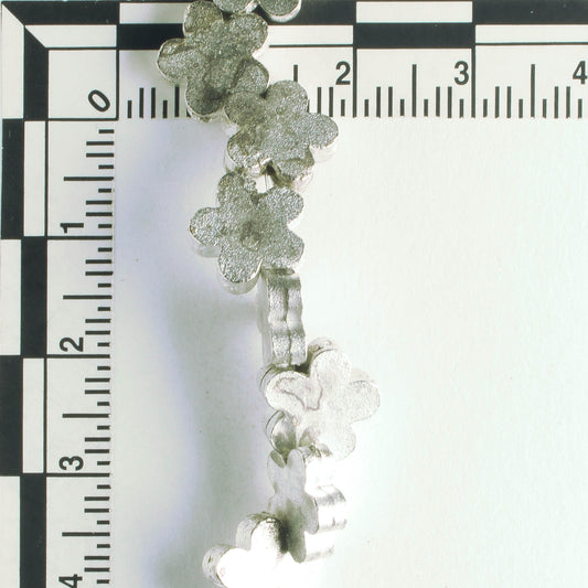 Pewter Beads, Silver Plated - 8" Strand