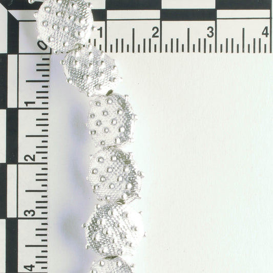 Pewter Beads, Silver Plated - 8" Strand