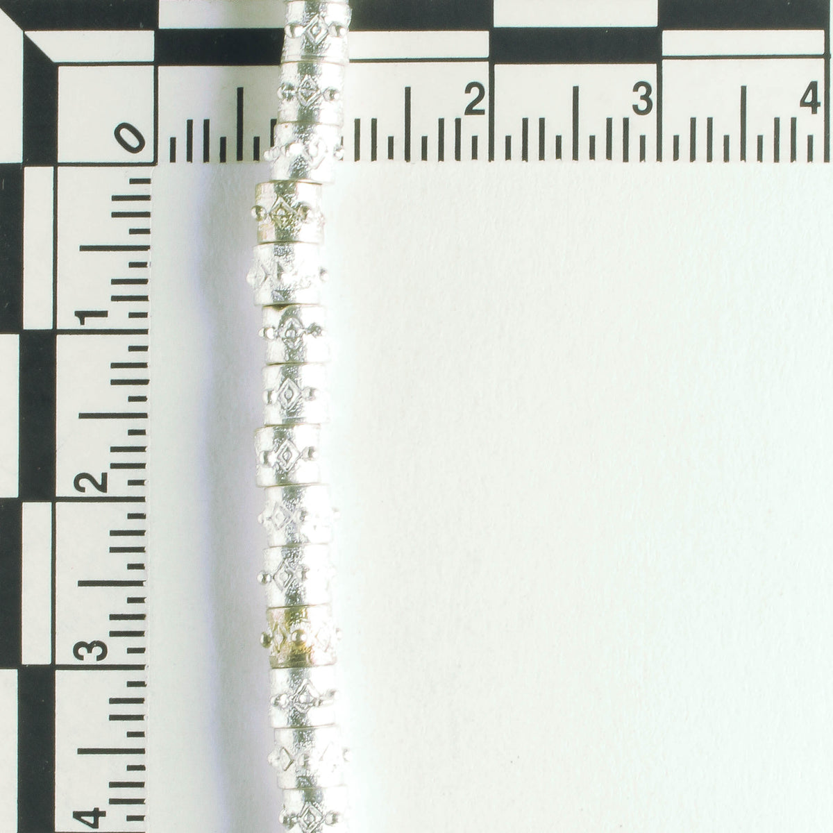 Pewter Beads, Silver Plated - 8" Strand