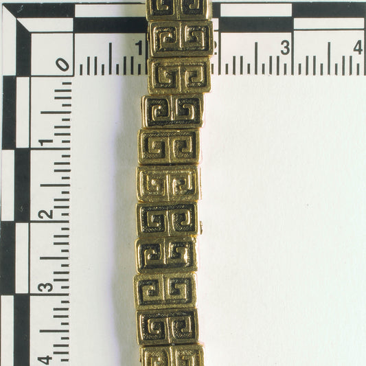 Pewter Beads, Gold Plated - 8" Strand
