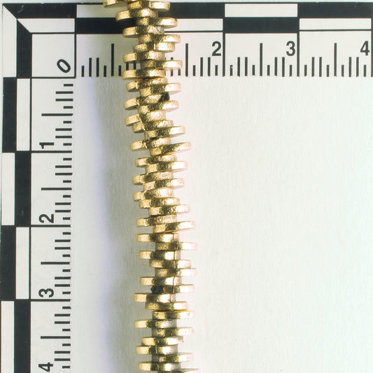 Pewter Beads, Gold Plated - 8" Strand