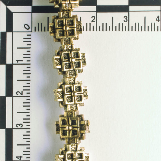 Pewter Beads, Gold Plated - 8" Strand