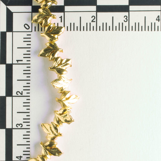 Pewter Beads, Gold Plated - 8" Strand