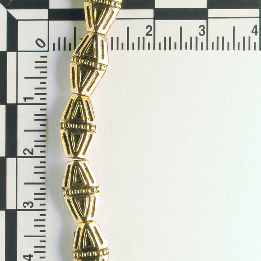 Pewter Beads, Gold Plated 8" Strand