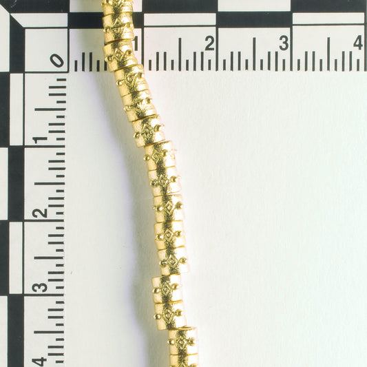 Pewter Beads, Gold Plated - 8" Strand
