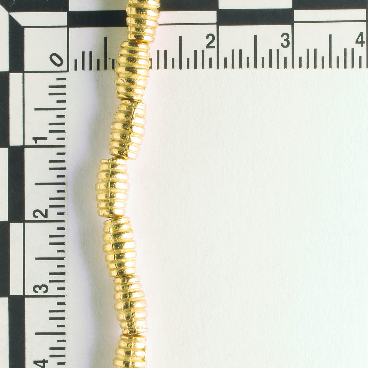 Pewter Beads, Gold Plated - 8" Strand