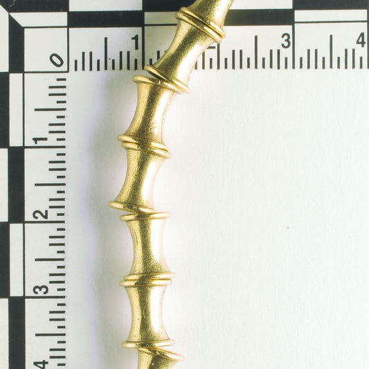 Pewter Beads, Gold Plated - 8" Strand