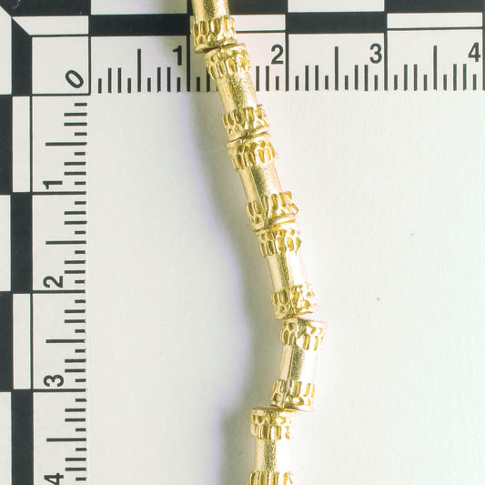 Pewter Beads, Gold Plated - 8" Strand