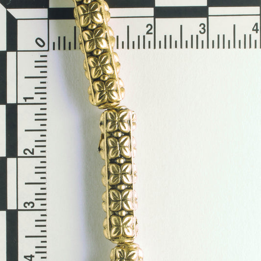 Pewter Beads, Gold Plated - 8" Strand