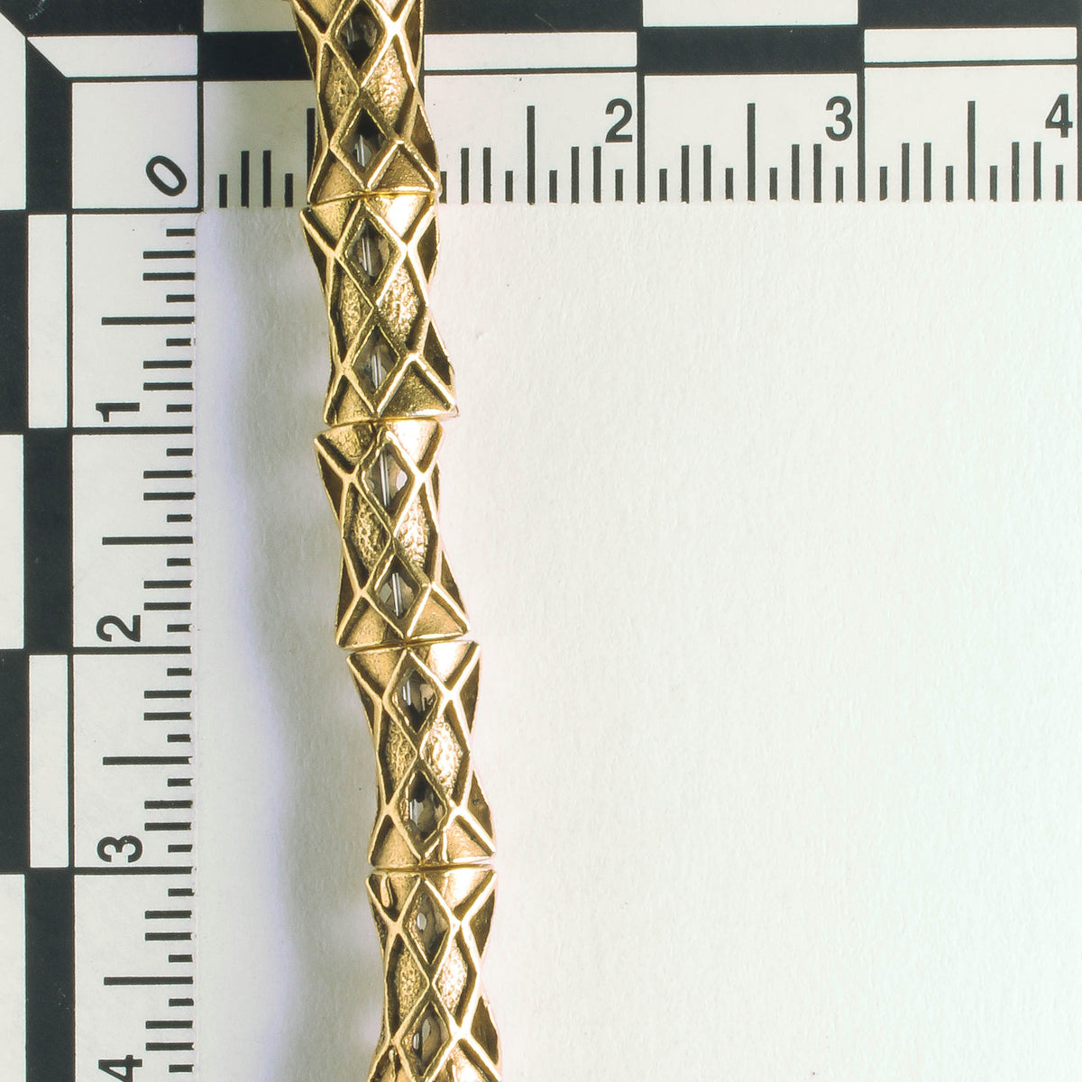 Pewter Beads, Gold Plated - 8" Strand