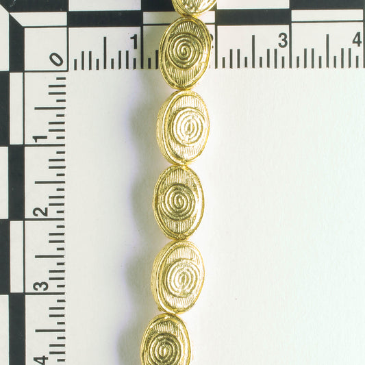 Pewter Beads, Gold Plated - 8" Strand