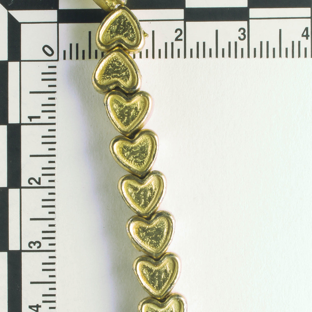 Pewter Beads, Gold Plated - 8" Strand