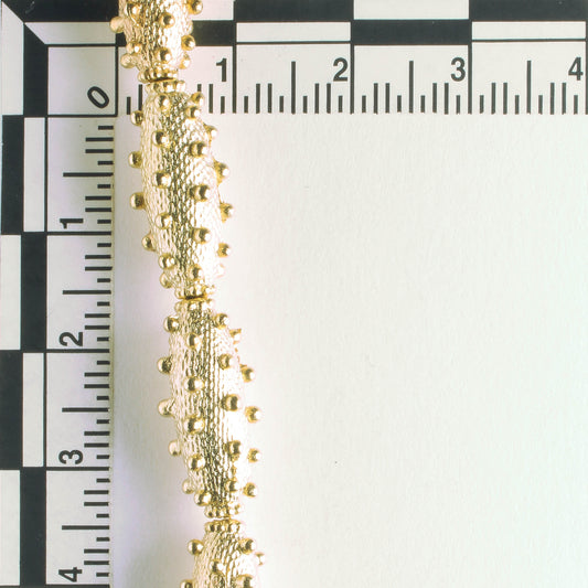 Pewter Beads, Gold Plated - 8" Strand
