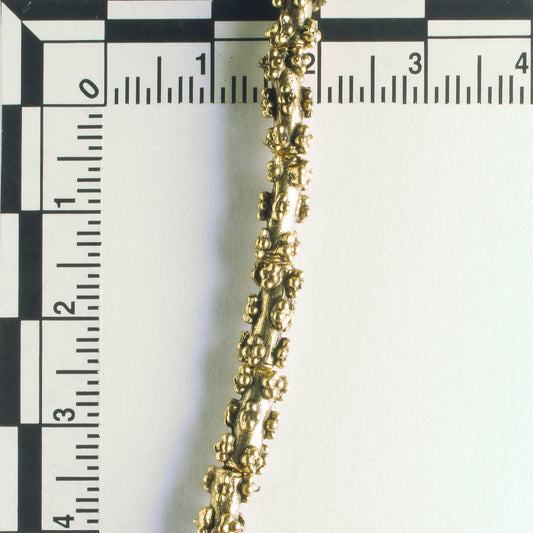 Pewter Beads, Gold Plated - 8" Strand