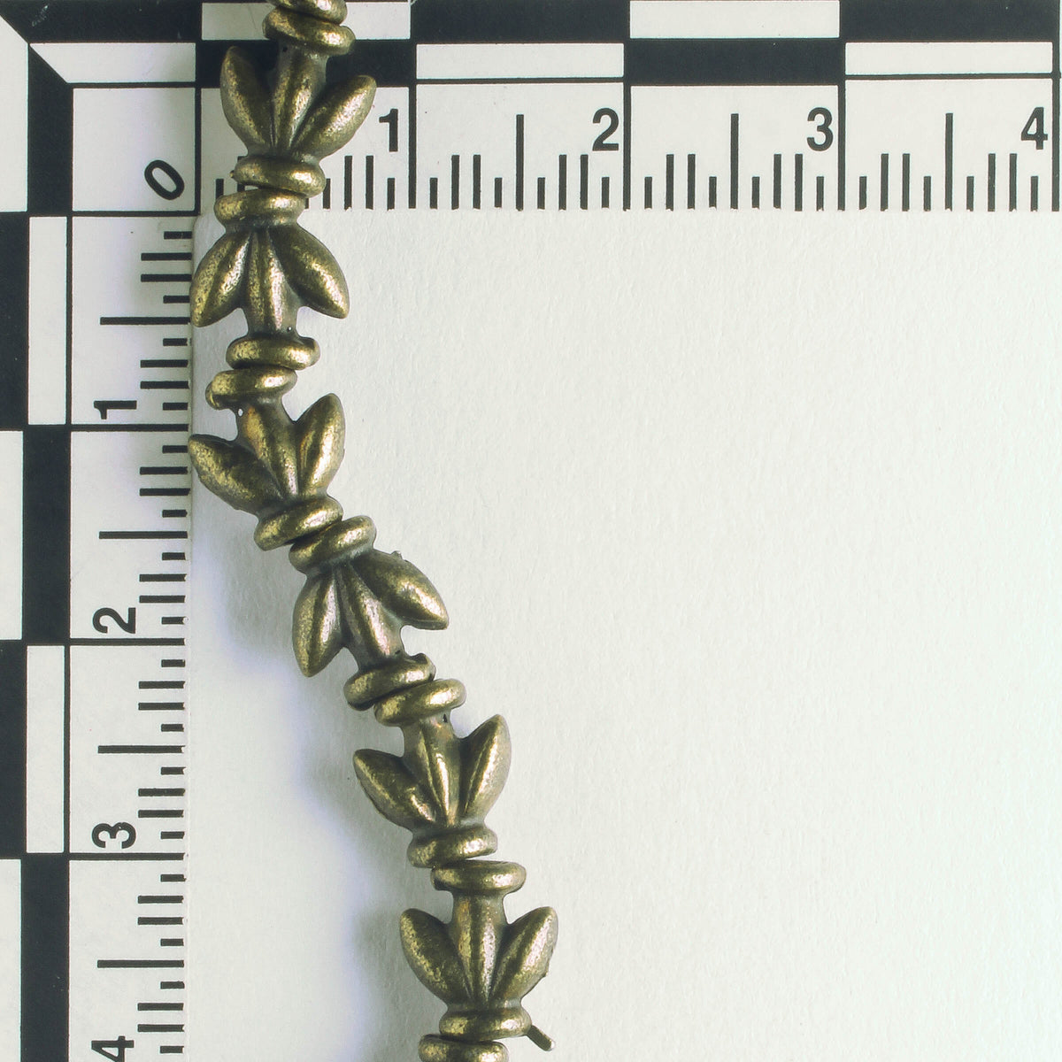 Pewter Beads, Brass Plated - 8" Strand
