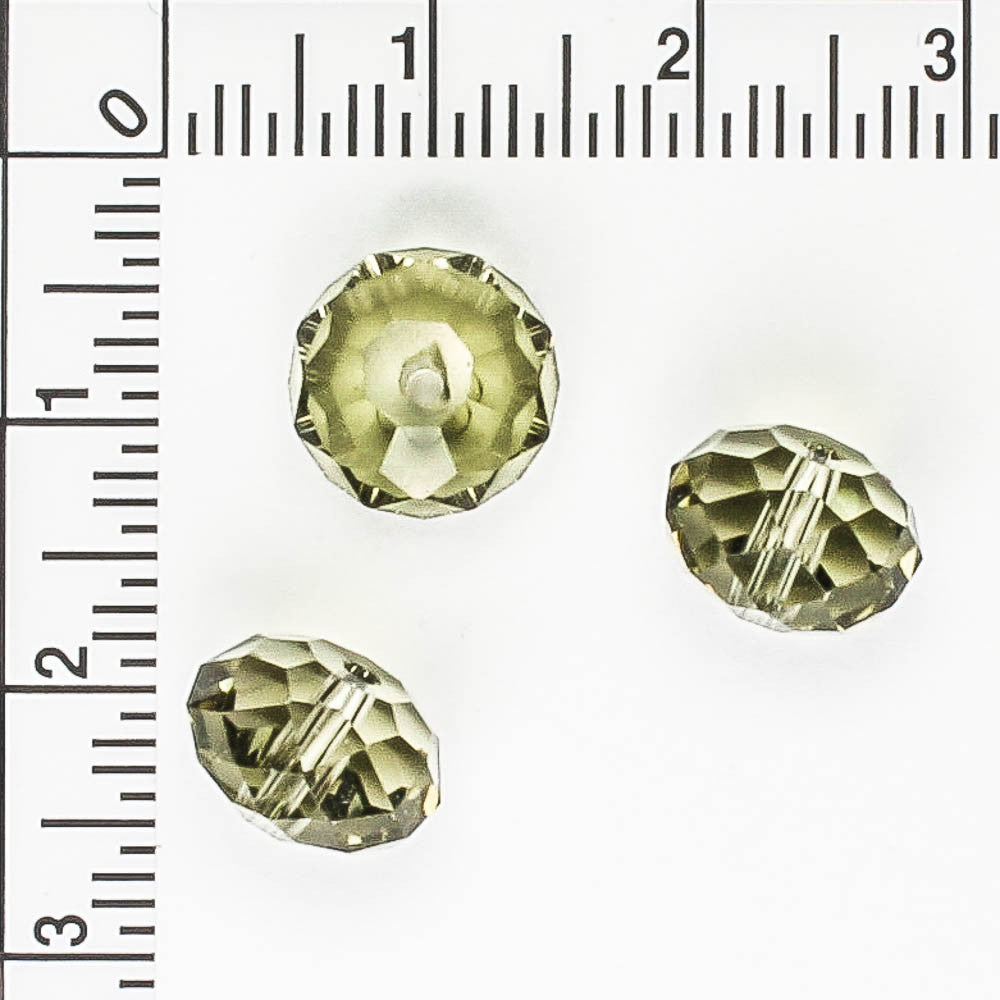 6x10mm Rondelle Smoke - 25 beads
