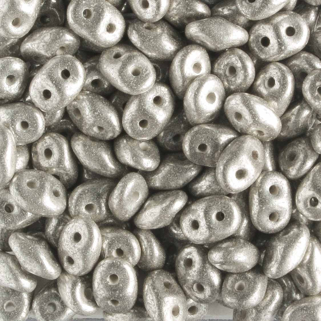 Superduo Jet Silver Pastel