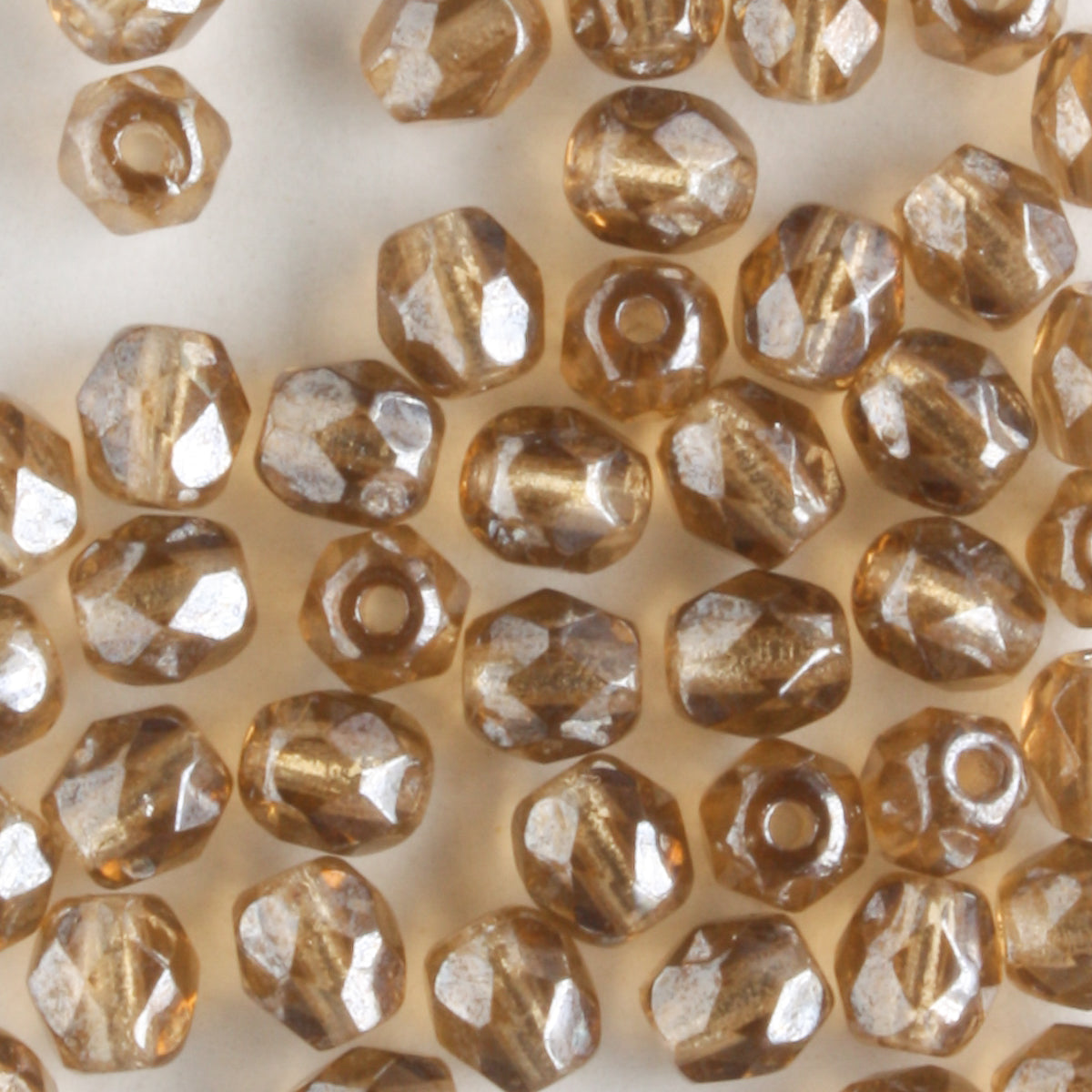 4mm Round Fire Polish Smoked Topaz Luster