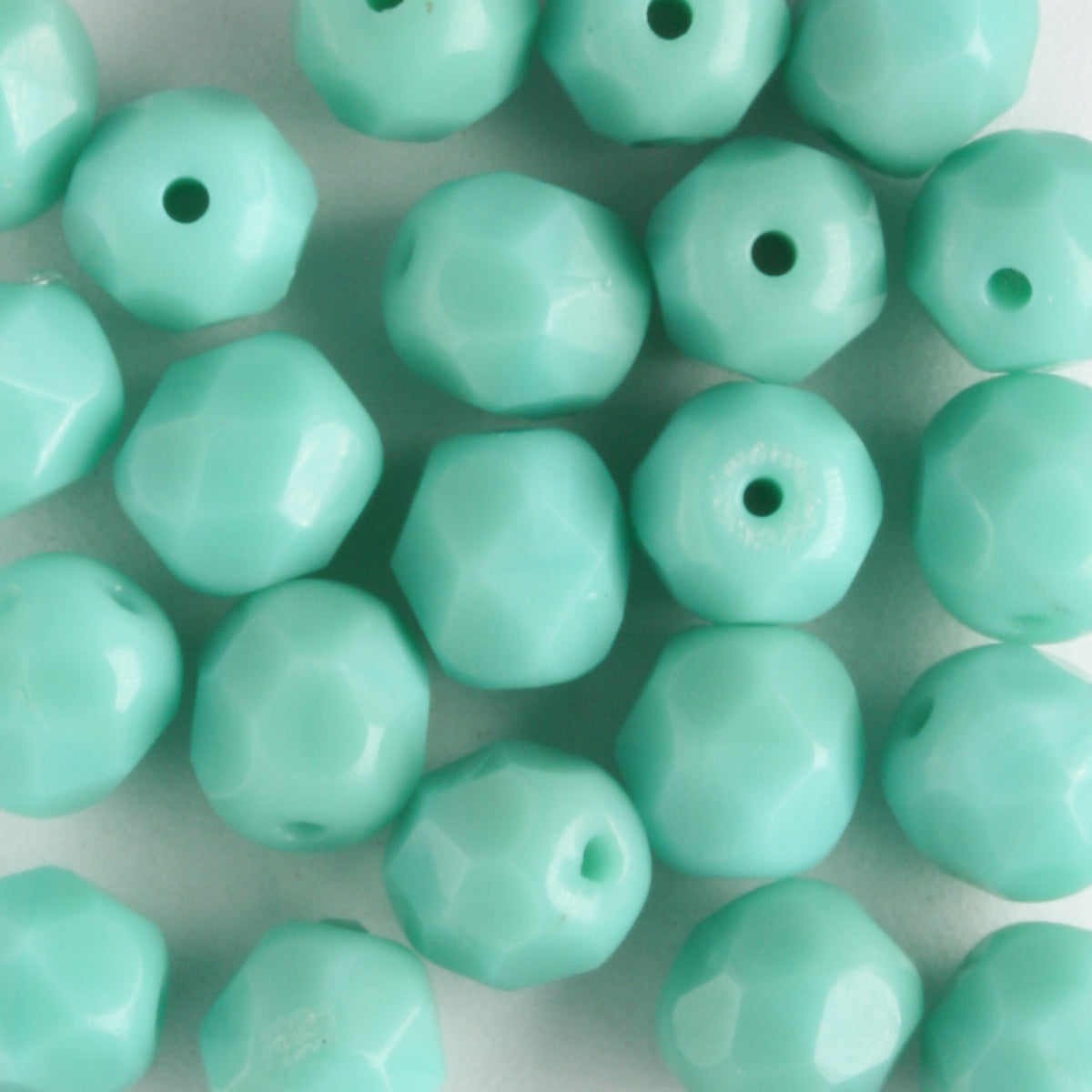 6mm Round Fire Polish Opaque Turquoise