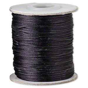 1mm Satin Cord - Black - yard