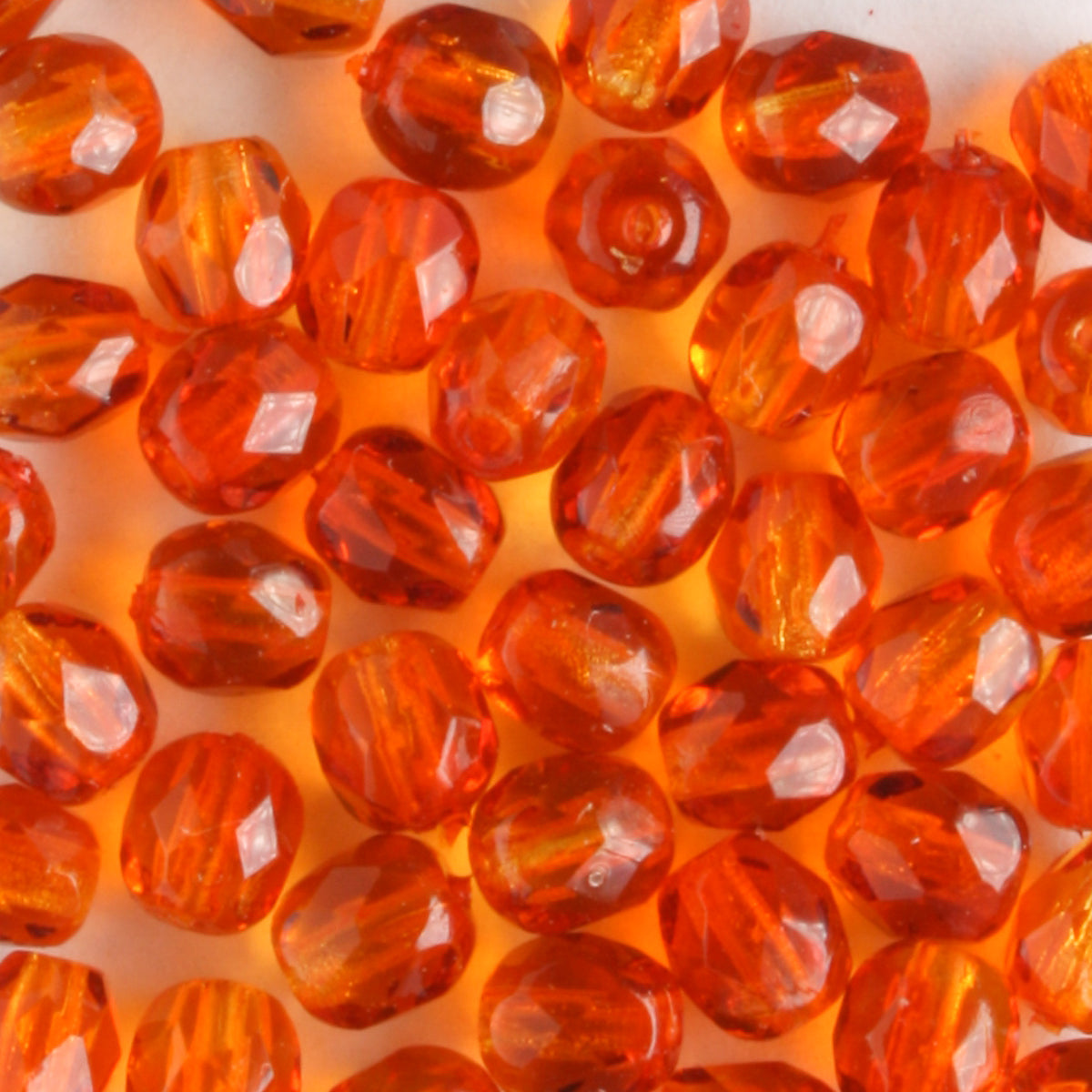 4mm Round Fire Polish Pumpkin