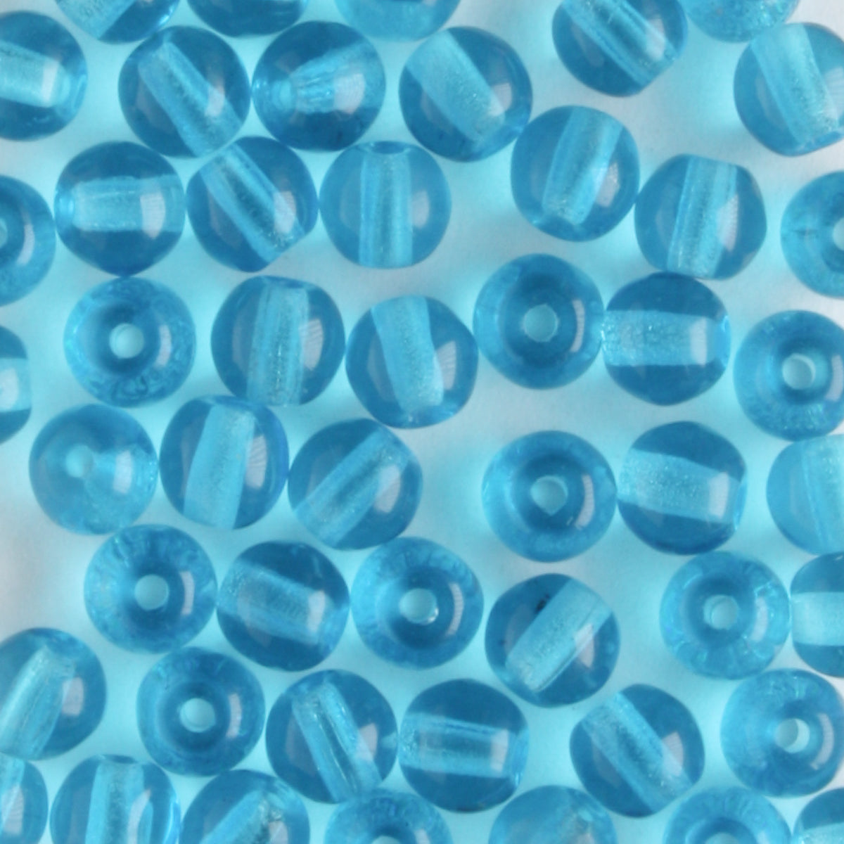4mm Druk Dark Aqua - 100 beads