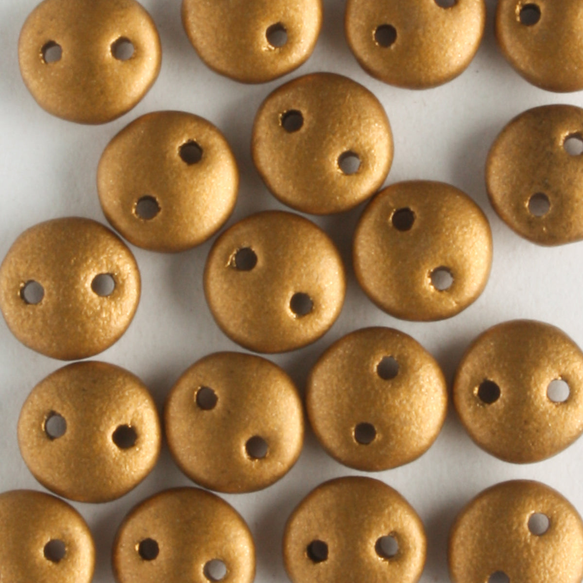 2 Hole Lentil Matte Goldenrod - 50 beads