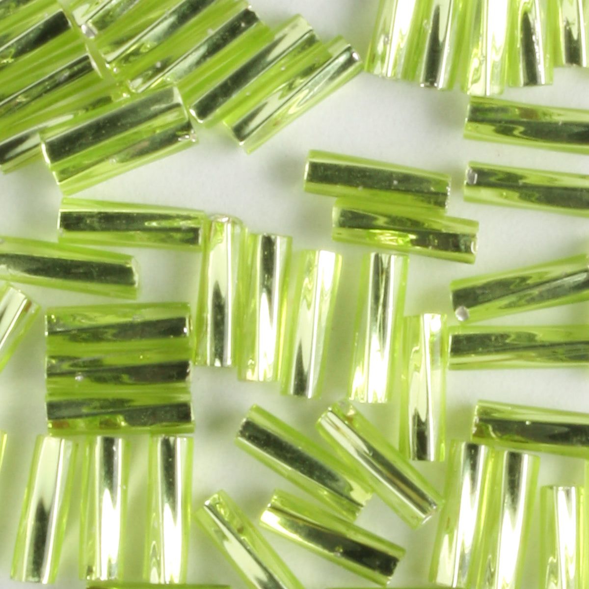 6mm Twisted Bugle Silver Lined Chartreuse