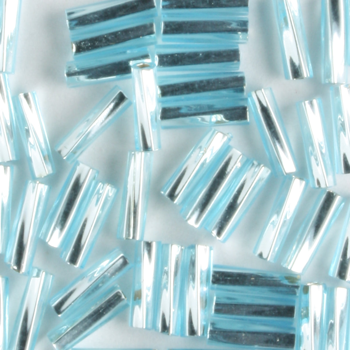 6mm Twisted Bugle Silver Lined Light Blue