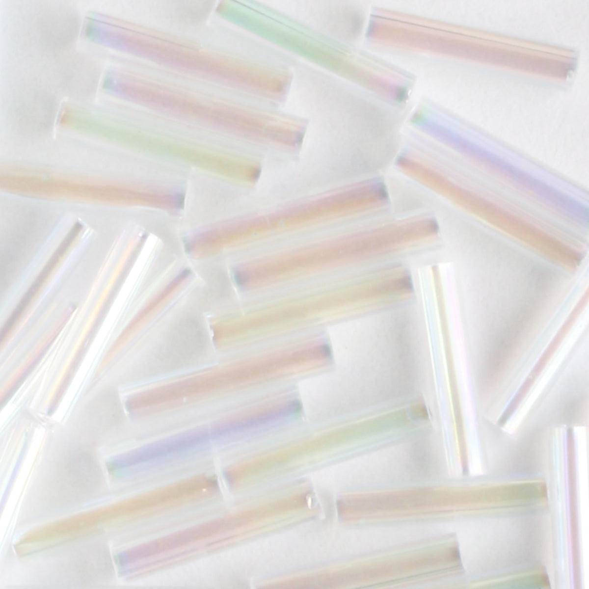 9mm Bugle Transparent Rainbow Crystal