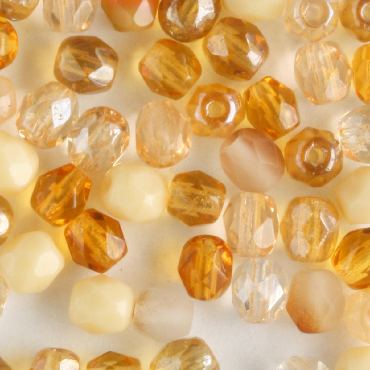 4mm Round Fire Polish Mix Butterscotch