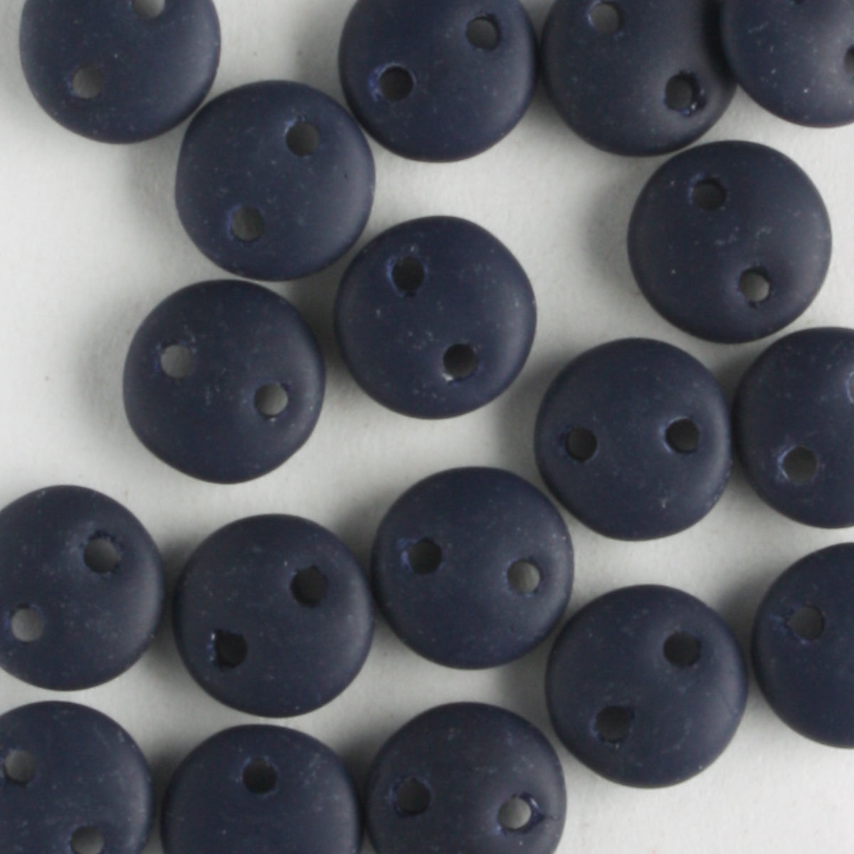 2 Hole Lentil Matte Navy - 50 beads