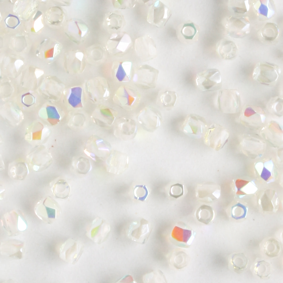 True 2mm Round Fire Polish Crystal Green Rainbow