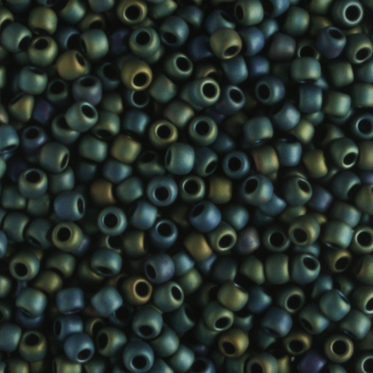 11/0 Frosted Iris Green/Brown - 10 grams