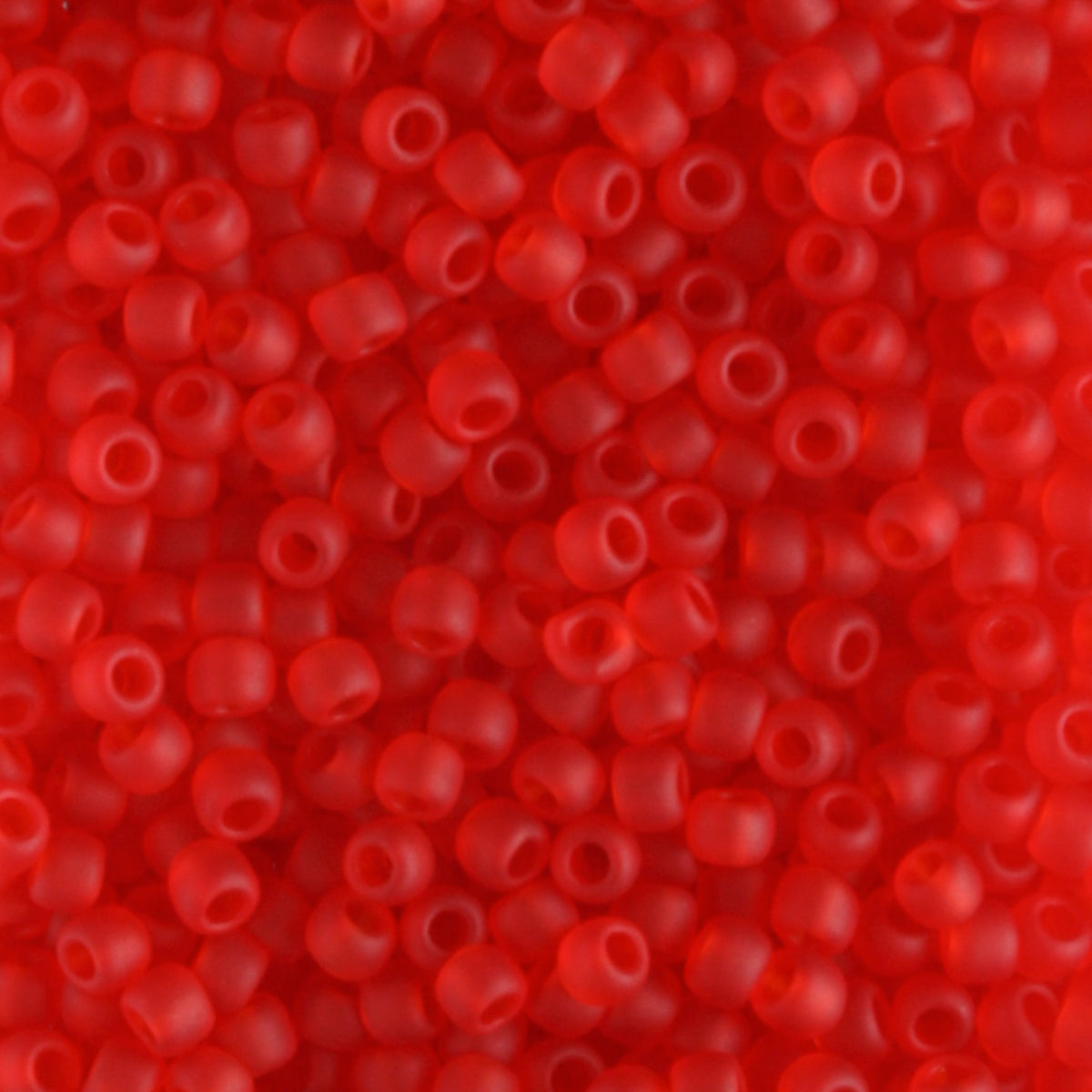 11/0 Transparent Frosted Siam Ruby - 10 grams