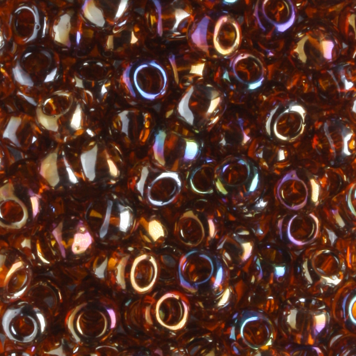 6/0 Transparent Rainbow Smokey Topaz - 10 grams