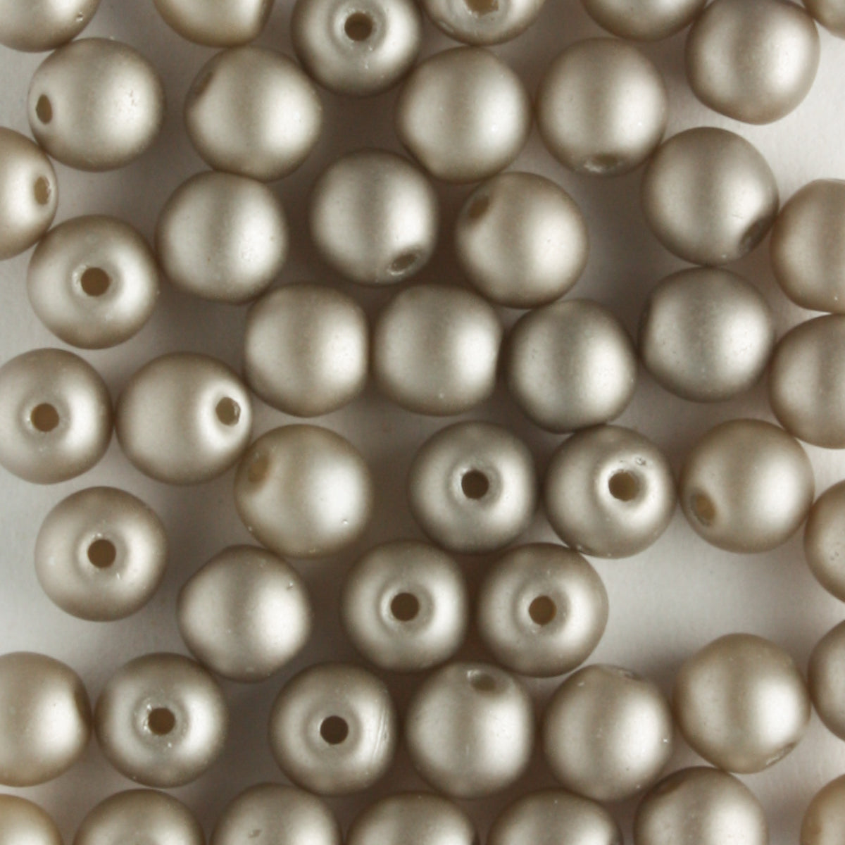 4mm Round Glass Pearls Matte Brown Sugar - 100 beads