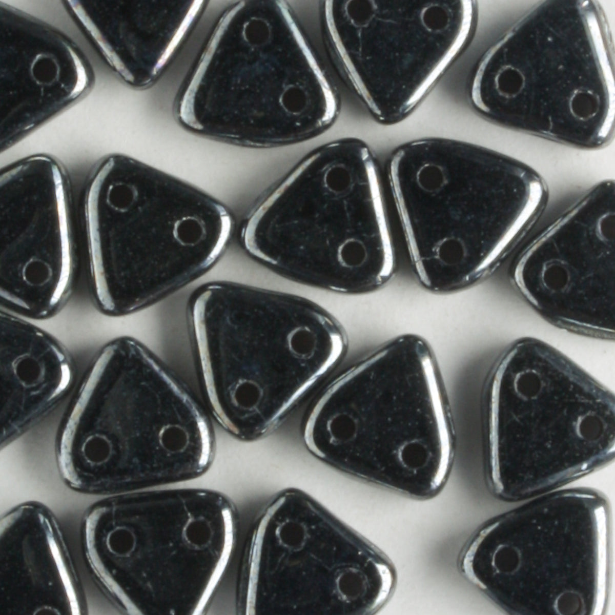 2 Hole Triangle Hematite - 10 grams