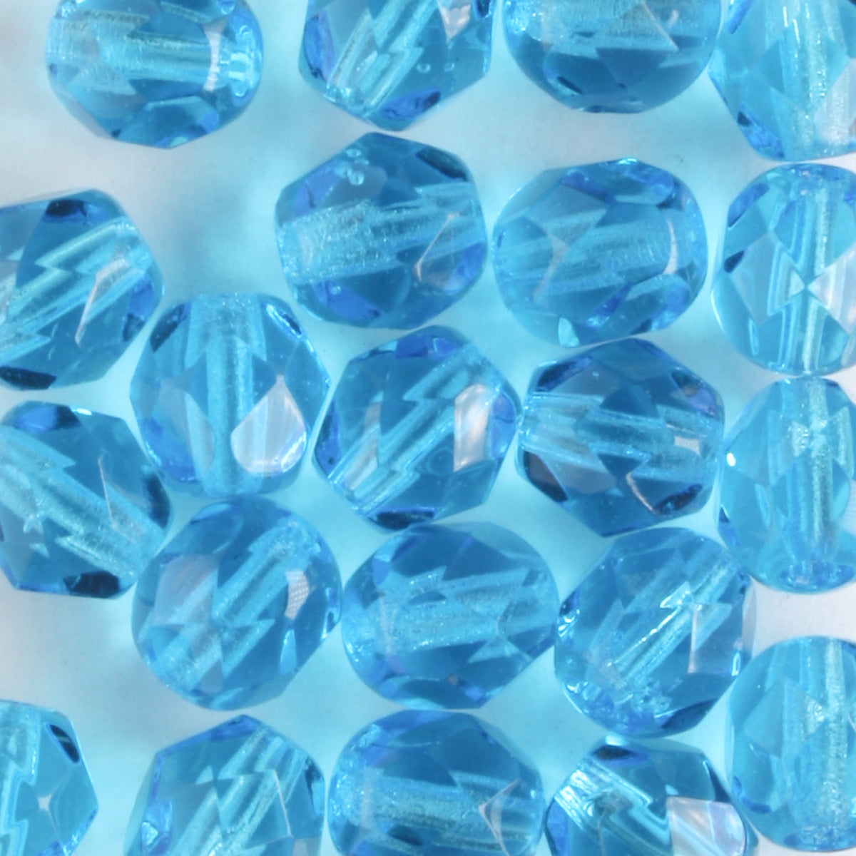 6mm Round Fire Polish Aquamarine
