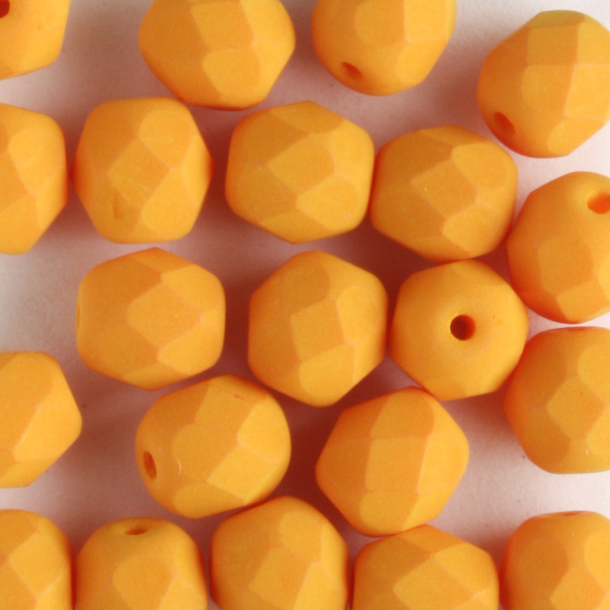 6mm Round Fire Polish Saturated Pumpkin