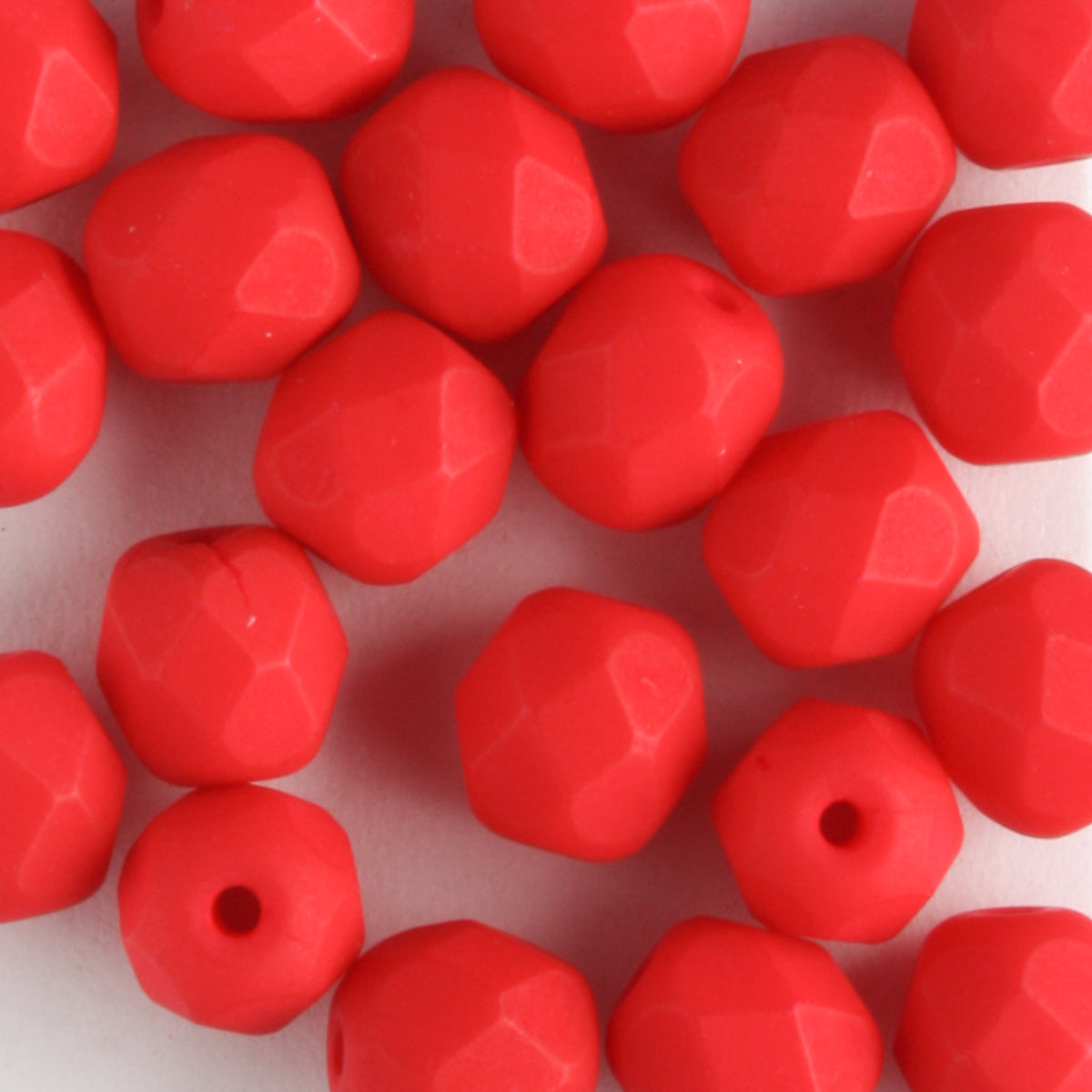 6mm Round Fire Polish Saturated Red