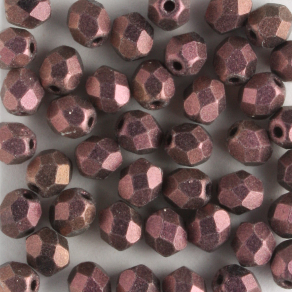 4mm Round Fire Polish Metallic Suede Pink