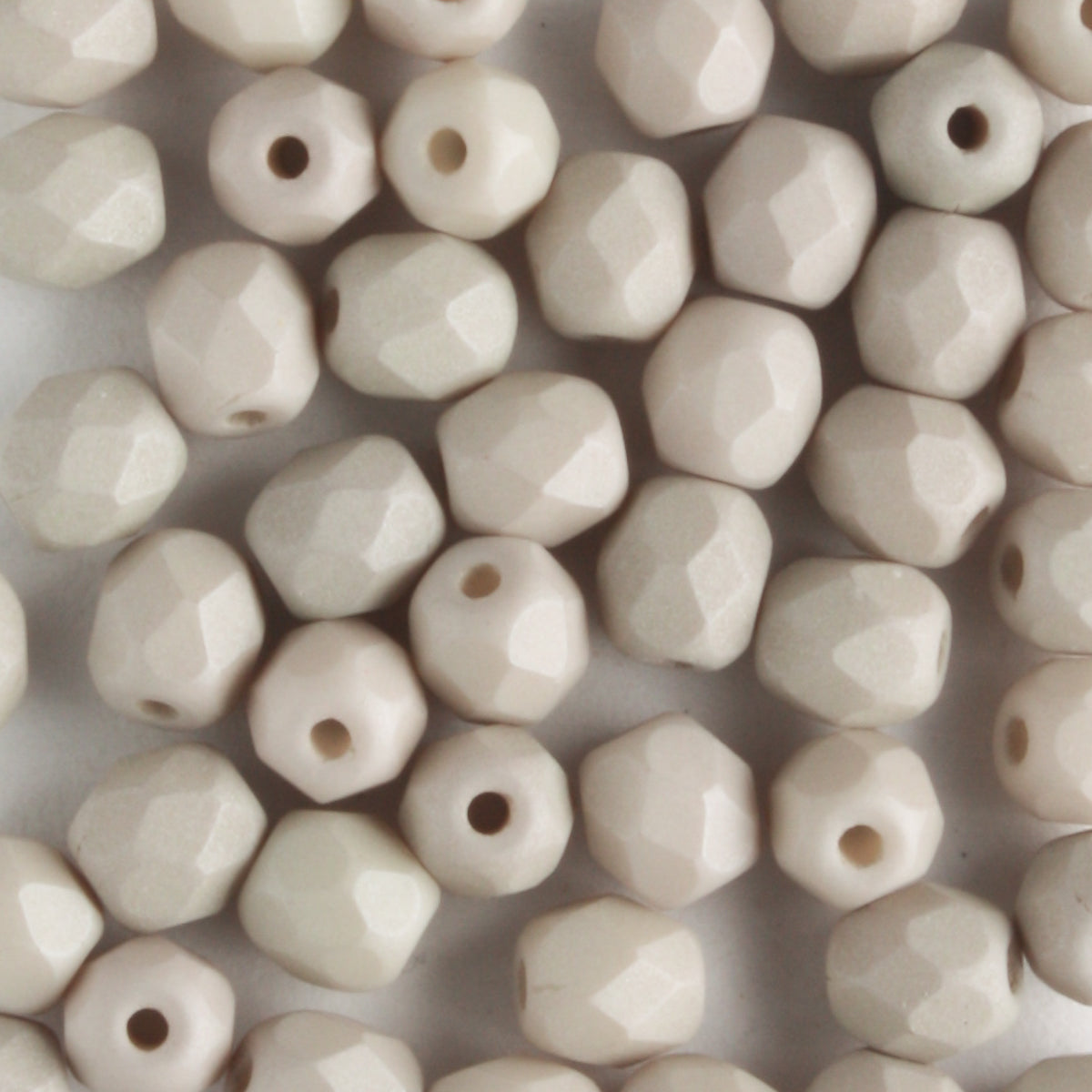 4mm Round Fire Polish Saturated Mushroom