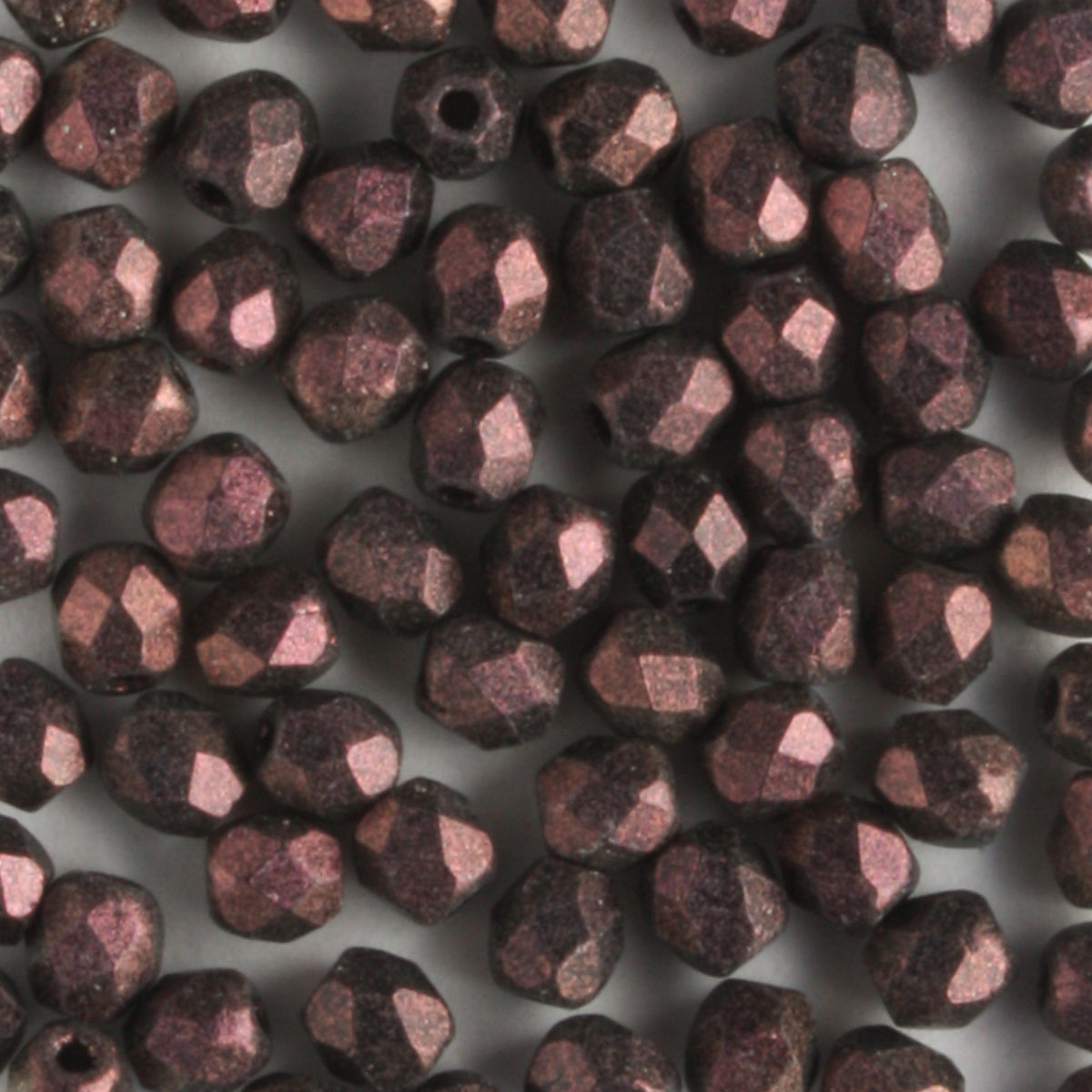3mm Round Fire Polish Polychrome Pink Olive