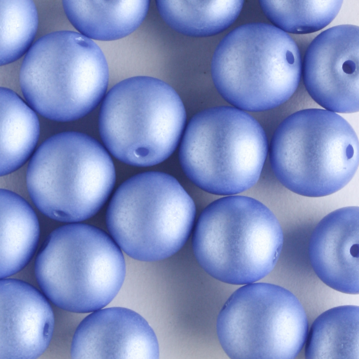 6mm Round Glass Pearls Matte Baby Blue - 25 beads