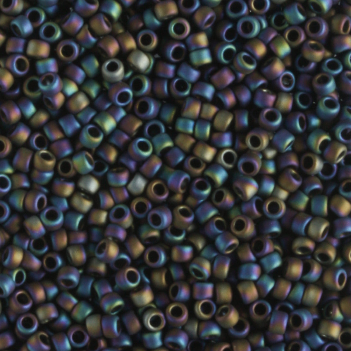 15/0 Semi Glazed Rainbow Jet - 5 grams