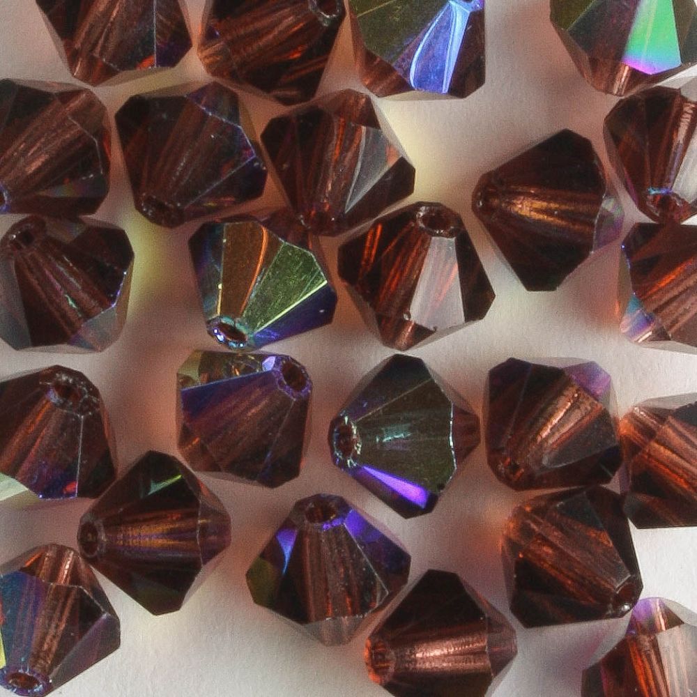 6mm Bicone Light Burgundy AB