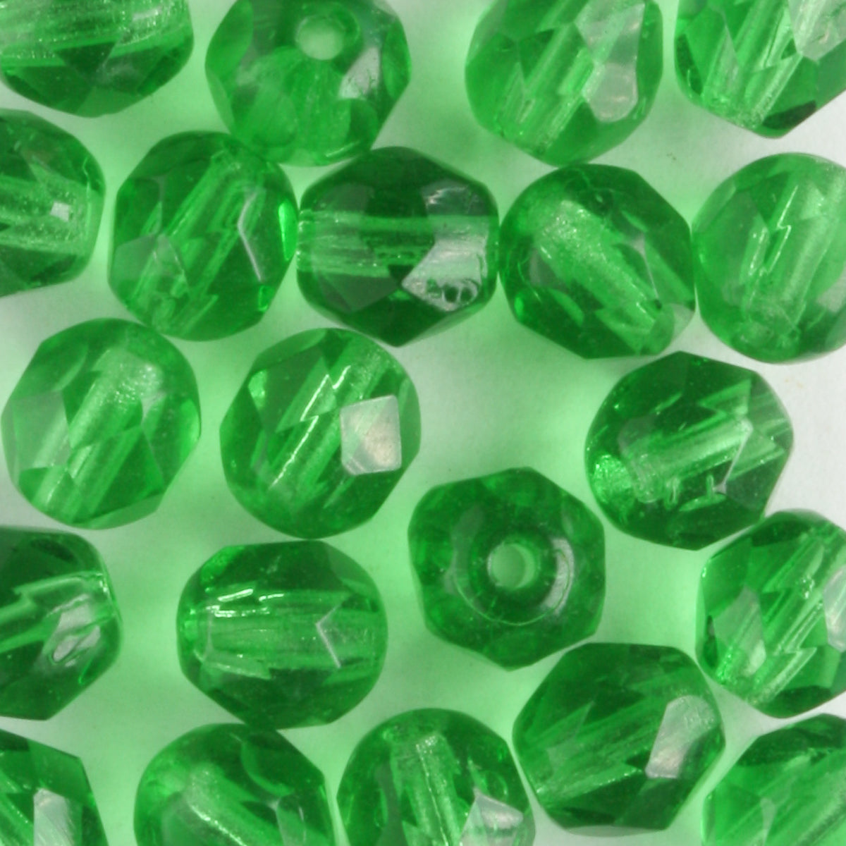 6mm Round Fire Polish Green