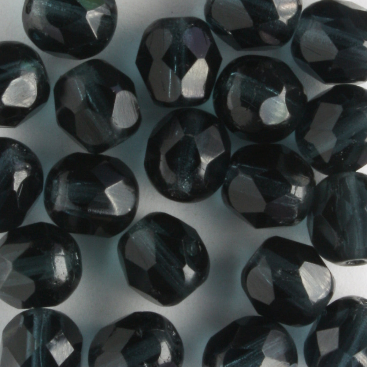 6mm Round Fire Polish Dark Blue